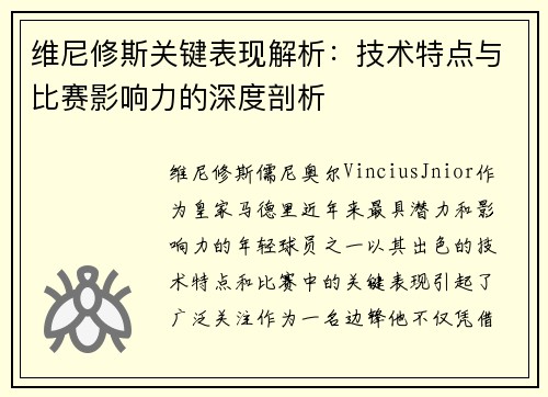 维尼修斯关键表现解析：技术特点与比赛影响力的深度剖析